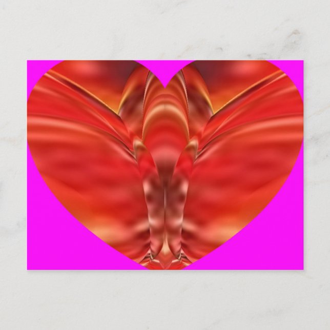 Butterfly heart   -  Red Glamour Postcard (Front)