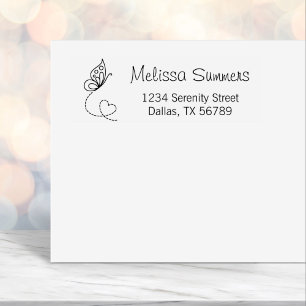Butterfly Heart Return Address Self-inking Stamp