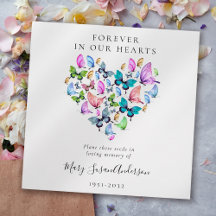 Butterfly Heart Seed Packet Memorial Funeral 