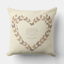 Butterfly Heart Silhouette Throw Pillow