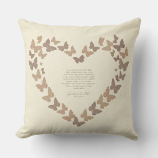 Butterfly Heart Silhouette Throw Pillow