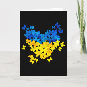 Butterfly Heart Ukraine Flag Ukrainian Ukrainian Card