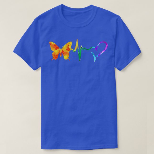 Butterfly heartbeat watercolor 1 T-Shirt (Design Front)