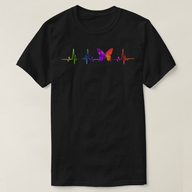 Butterfly heartbeat watercolor 2 T-Shirt (Design Front)