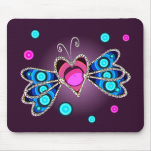 BUTTERFLY HEARTS by SHARON SHARPE Mouse Pad