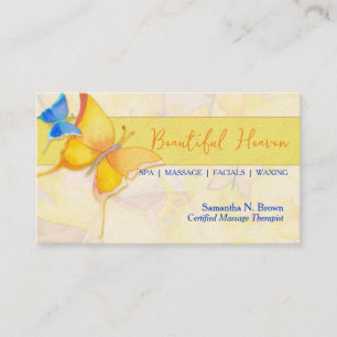 Butterfly Heaven Massage Spa Business Card