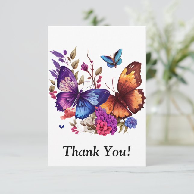 Butterfly Heaven Thank You Card (Standing Front)