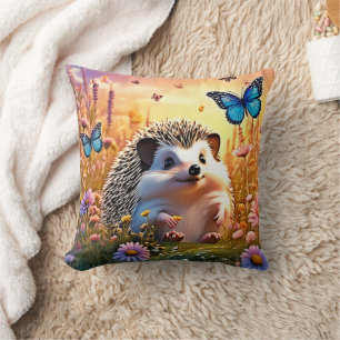 Butterfly Hedgehog Art Cushion