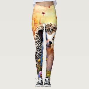 Butterfly Hedgehog Art Leggings