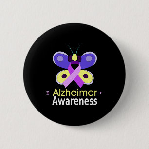 Butterfly Heimerheimer Ribbon Heimerheimer Disease 6 Cm Round Badge