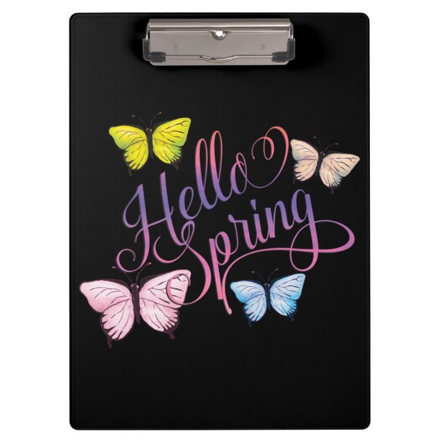 Butterfly Hello Spring Clipboard (Front)