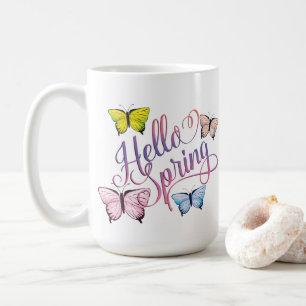 Butterfly Hello Spring Coffee Mug
