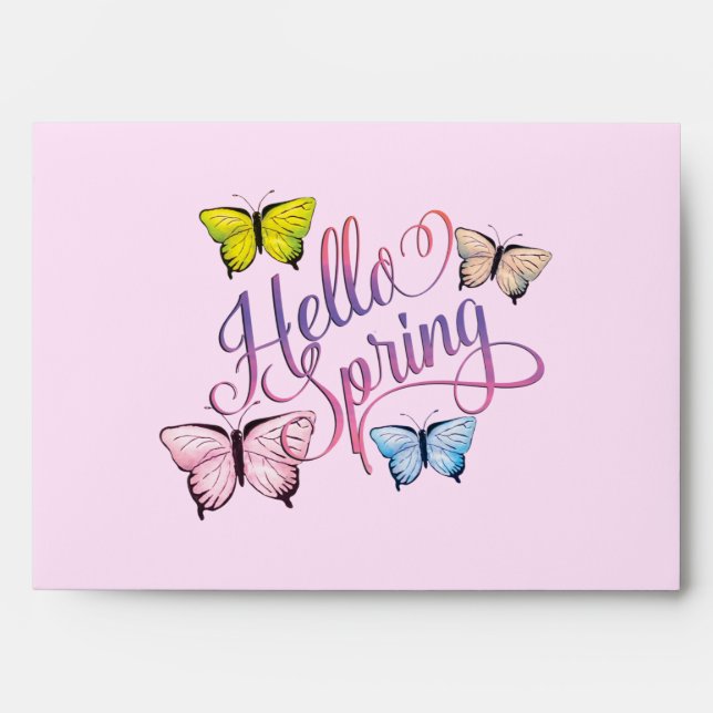 Butterfly Hello Spring Envelope (Front)