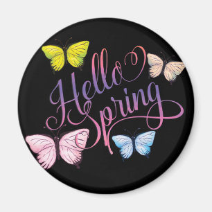 Butterfly Hello Spring Magnet