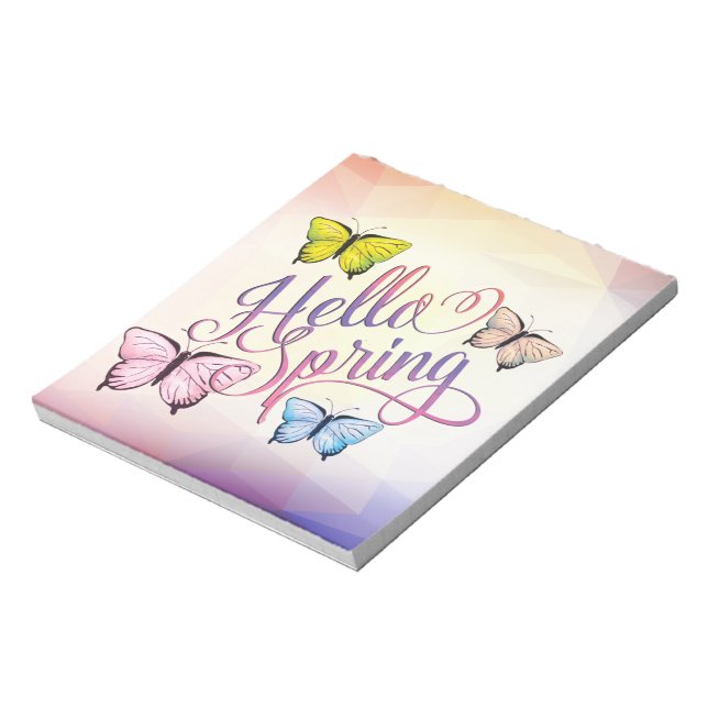 Butterfly Hello Spring Notepad (Rotated)