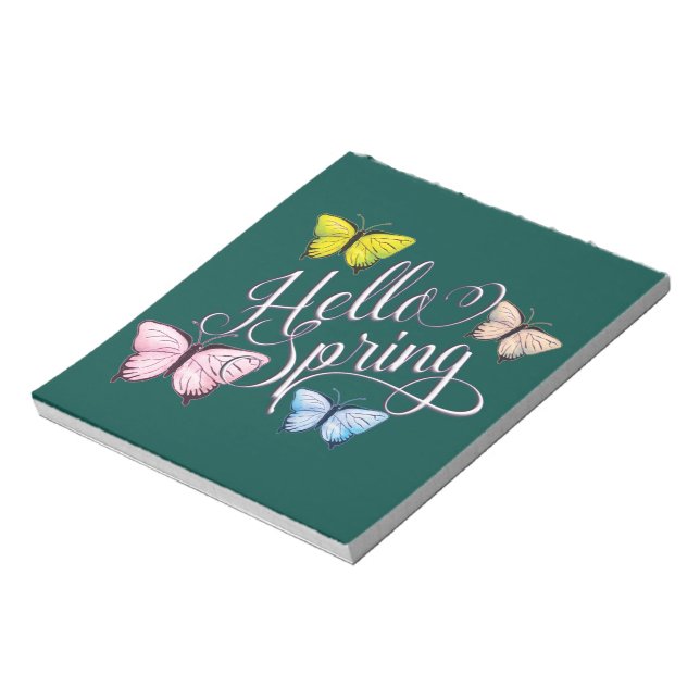 Butterfly Hello Spring Notepad (Rotated)
