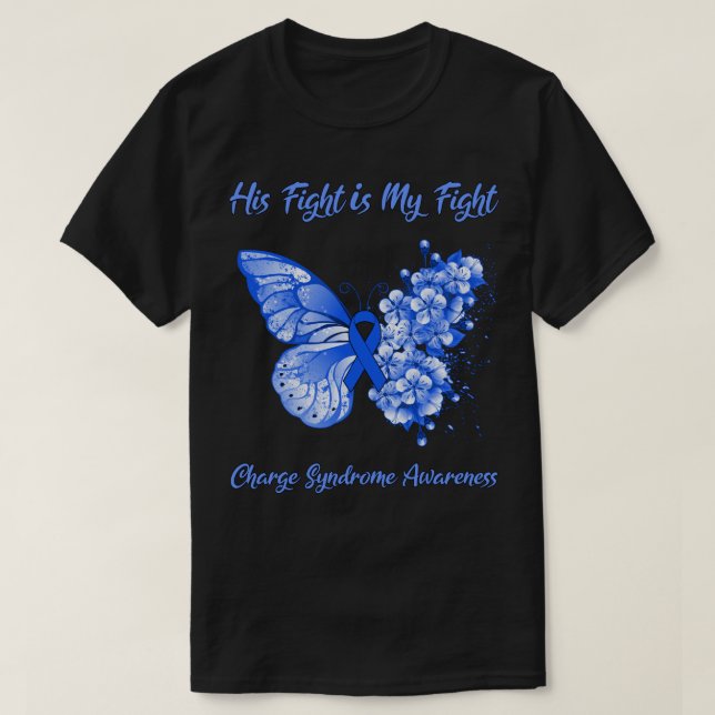 Butterfly Her Fight Is My Fight Osteoporosis Aware T-Shirt (Design Front)