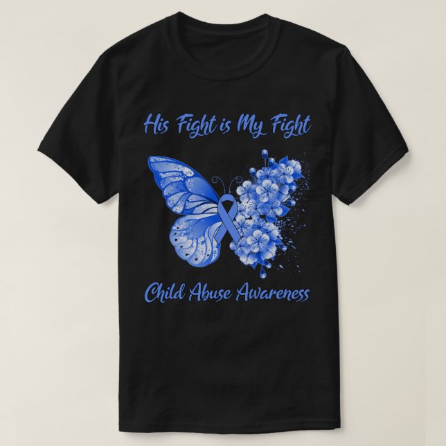 Butterfly His Fight is My Fight Alopecia Awareness T-Shirt (Design Front)