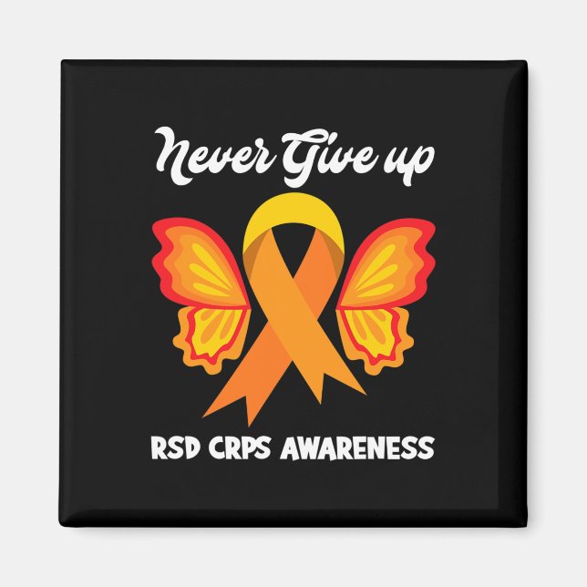 Butterfly Hope Fighter Orange Ribbon RSD CRPS Awar Magnet (Front)
