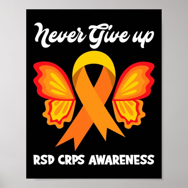 Butterfly Hope Fighter Orange Ribbon Rsd Crps Awar Poster (Front)