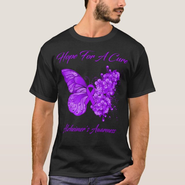 Butterfly Hope For A Cure Alzheimer's Awareness T-Shirt (Front)