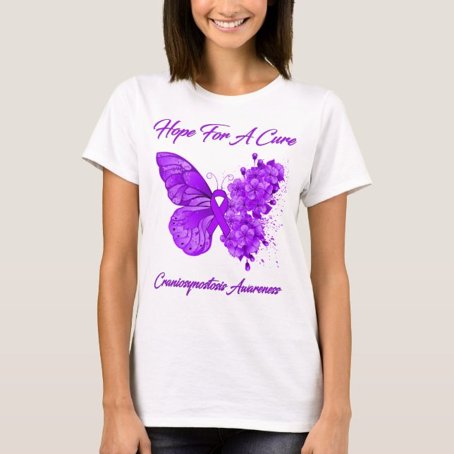 Butterfly Hope For A Cure Craniosynostosis  T-Shirt (Front)