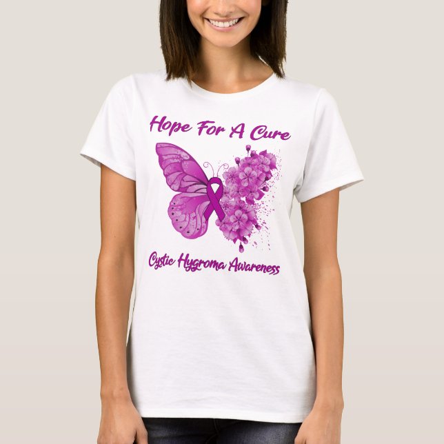 Butterfly Hope For A Cure Cystic Hygroma Awareness T-Shirt (Front)