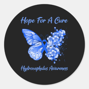 Butterfly Hope For A Cure Hydrocephalus Awareness  Classic Round Sticker