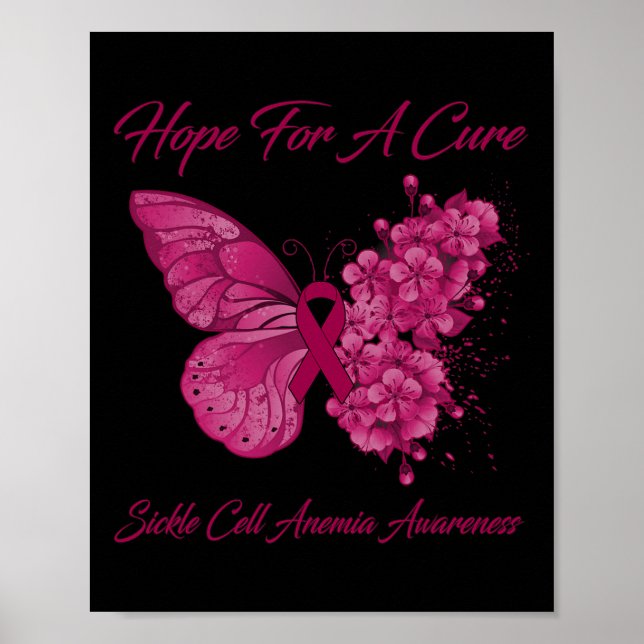 Butterfly Hope For A Cure Sickle Cell Anaemia Awar Poster (Front)
