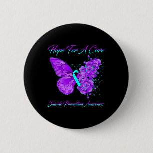 Butterfly Hope For A Cure Suicide Prevention Aware 6 Cm Round Badge