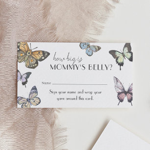 Butterfly How Big Is Mummy's Belly Baby Shower Enclosure Card