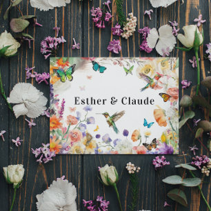 Butterfly Hummingbird Wildflower Meadow  Card