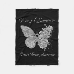 Butterfly I’m A Survivor Brain Tumour Awareness Fleece Blanket