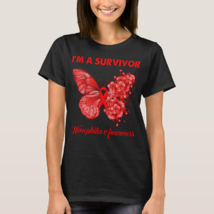 Butterfly I’m A Survivor Haemophilia Awareness T-Shirt