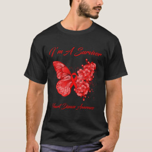 Butterfly I’m A Survivor Heart Disease Awareness T-Shirt