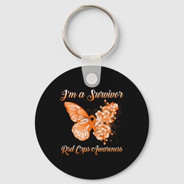 Butterfly I’m A Survivor RSD CRPS Awareness  Key Ring (Front)