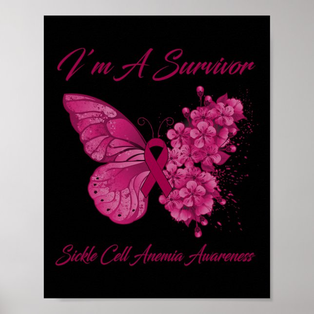 Butterfly I’m A Survivor Sickle Cell Anaemia Aware Poster (Front)
