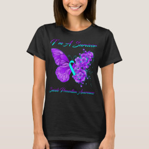 Butterfly I’m A Survivor Suicide Prevention  T-Shirt