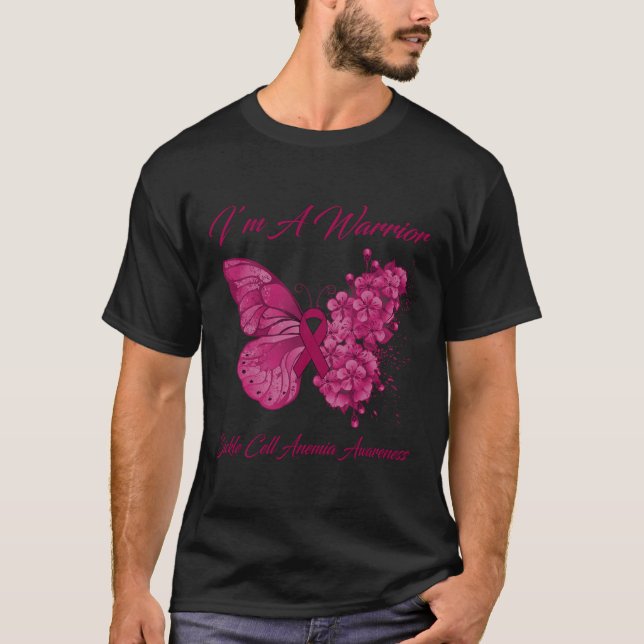 Butterfly I’m A Warrior Sickle Cell Anaemia Awaren T-Shirt (Front)