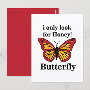 Butterfly I Only Look For Honey Butterfly Postcard