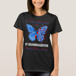 Butterfly I Wear Blue And Red For My Granddaughter T-Shirt