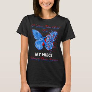 Butterfly I Wear Blue And Red For My Niece  T-Shirt