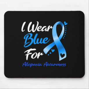 Butterfly I Wear Blue For Alopecia Awareness 2 Mouse Pad
