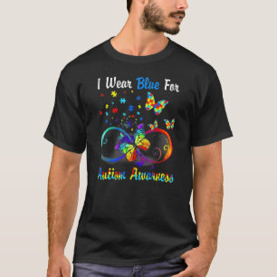 Butterfly I Wear Blue For Autism Awareness T-Shirt