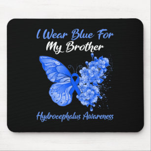 Butterfly I Wear Blue For My Brother Hydrocephalus Mouse Pad