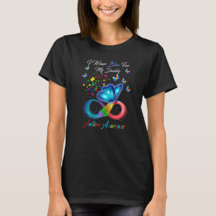 Butterfly I Wear Blue For My Daddy Autism Awarenes T-Shirt