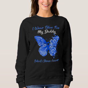 Butterfly I Wear Blue For My Daddy Behcet's Diseas Sweatshirt