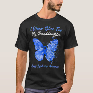 Butterfly I Wear Blue For My Granddaughter Charge T-Shirt