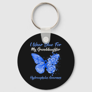 Butterfly I Wear Blue For My Granddaughter Hydroce Key Ring