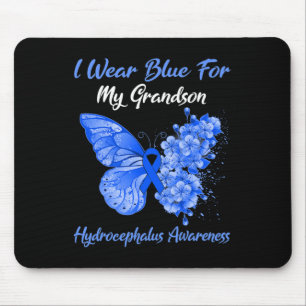 Butterfly I Wear Blue For My Grandson Hydrocephalu Mouse Pad
